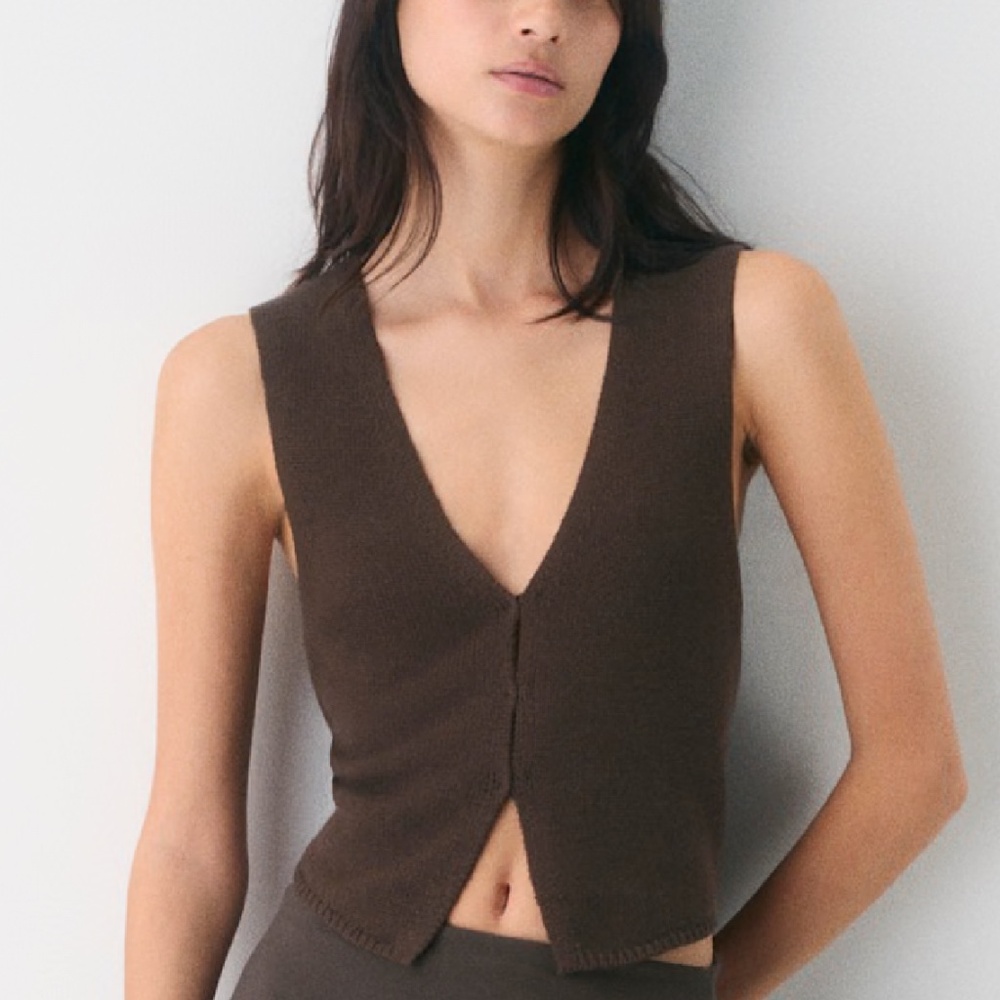 Aritzia Wilfred 'Basque' Sweater Vest in Sundried Olive- Medium